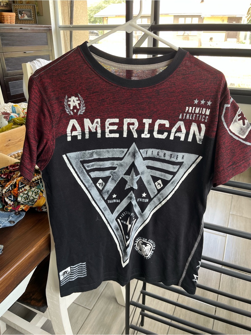 American Fighter Red & Black Graphic Short Sleeve Tee